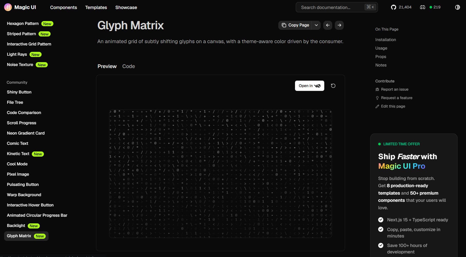 GlyphMatrix Component for Magic UI